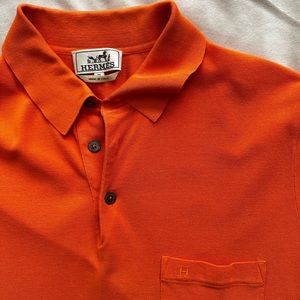 Hermès “H” embroidered buttoned polo shirt
